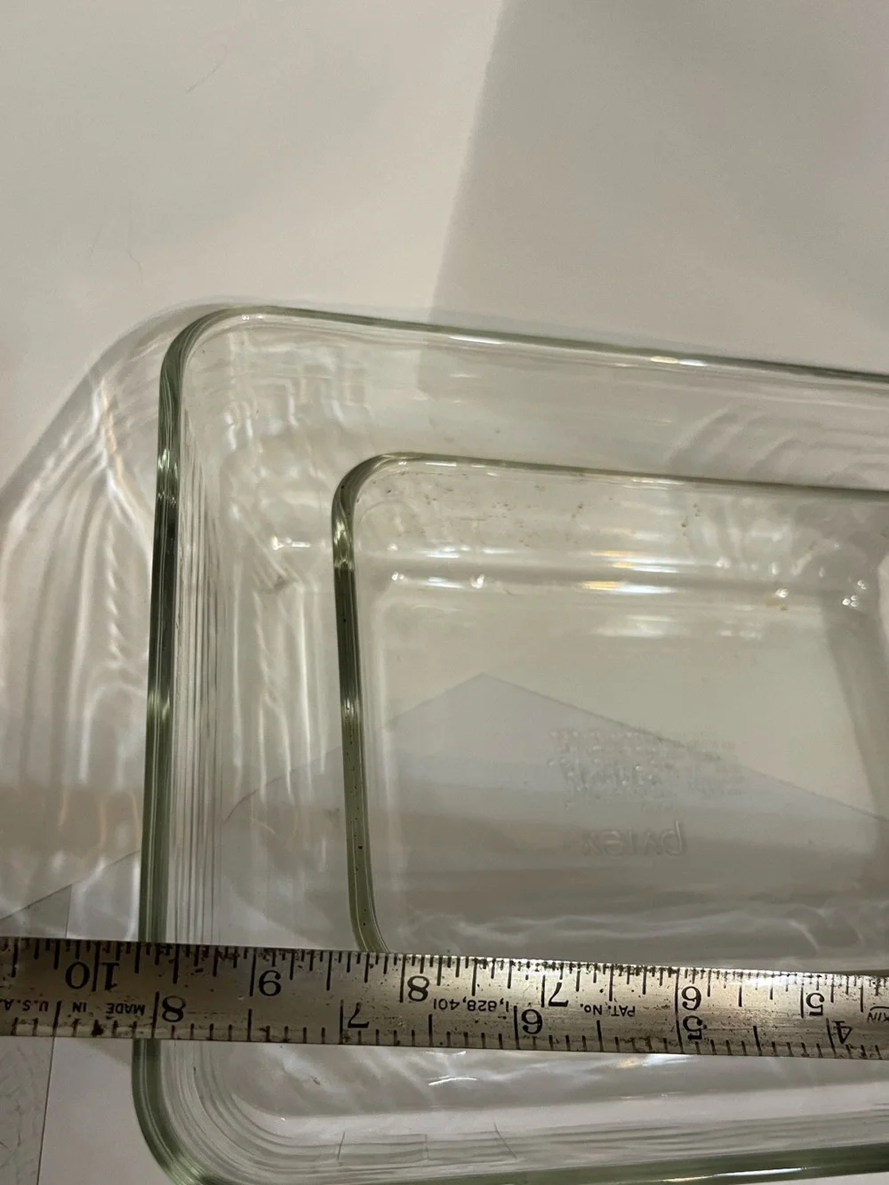 2 Rectangular Pyrex Aqua Glass baking Dishes Medium & Small